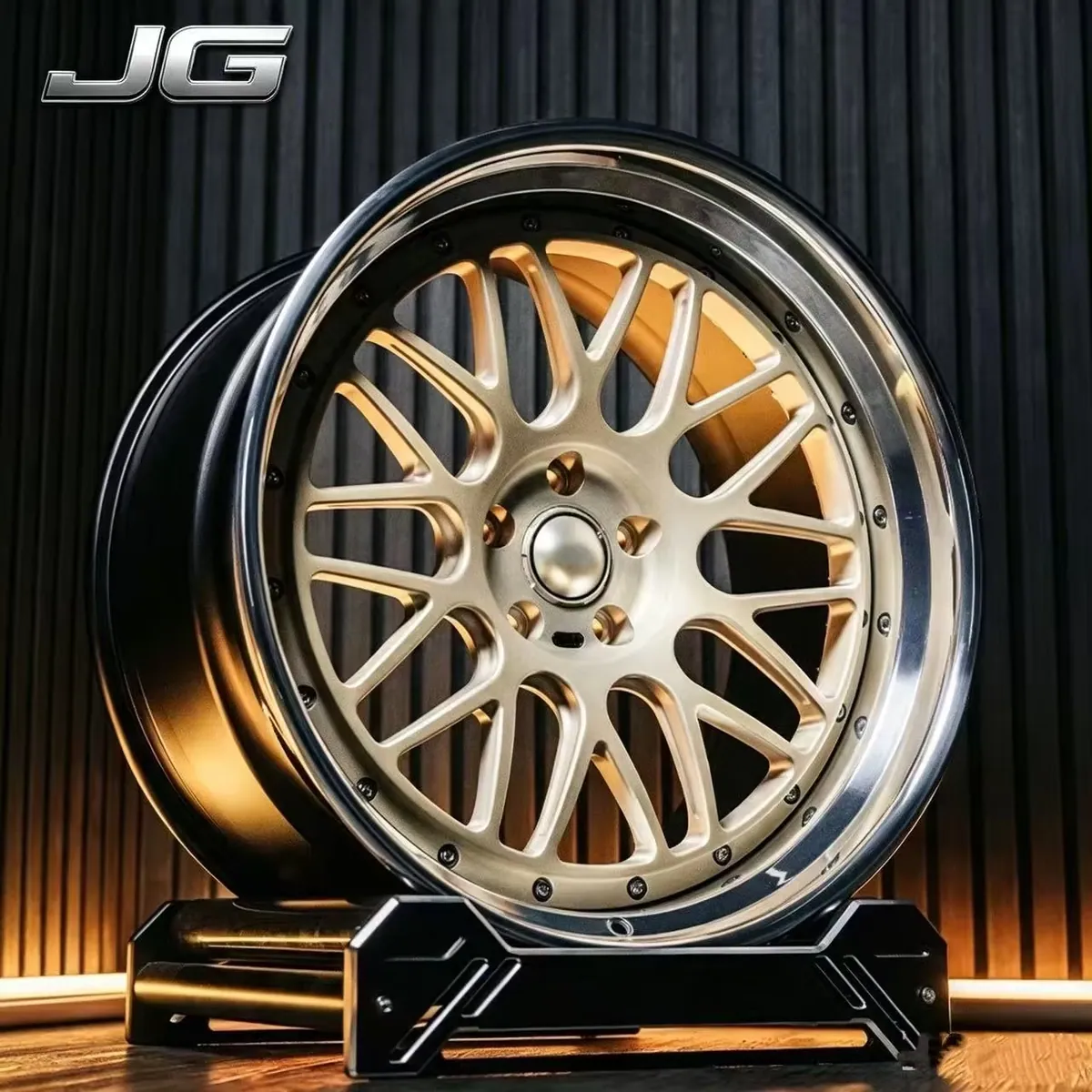 JG Forged Wheels Brushed Bronze Face Polished Lip Multi Spoke Deep Dish JDM Racing Rims for Subaru EVO Supra Honda BMW — JG forged wheel