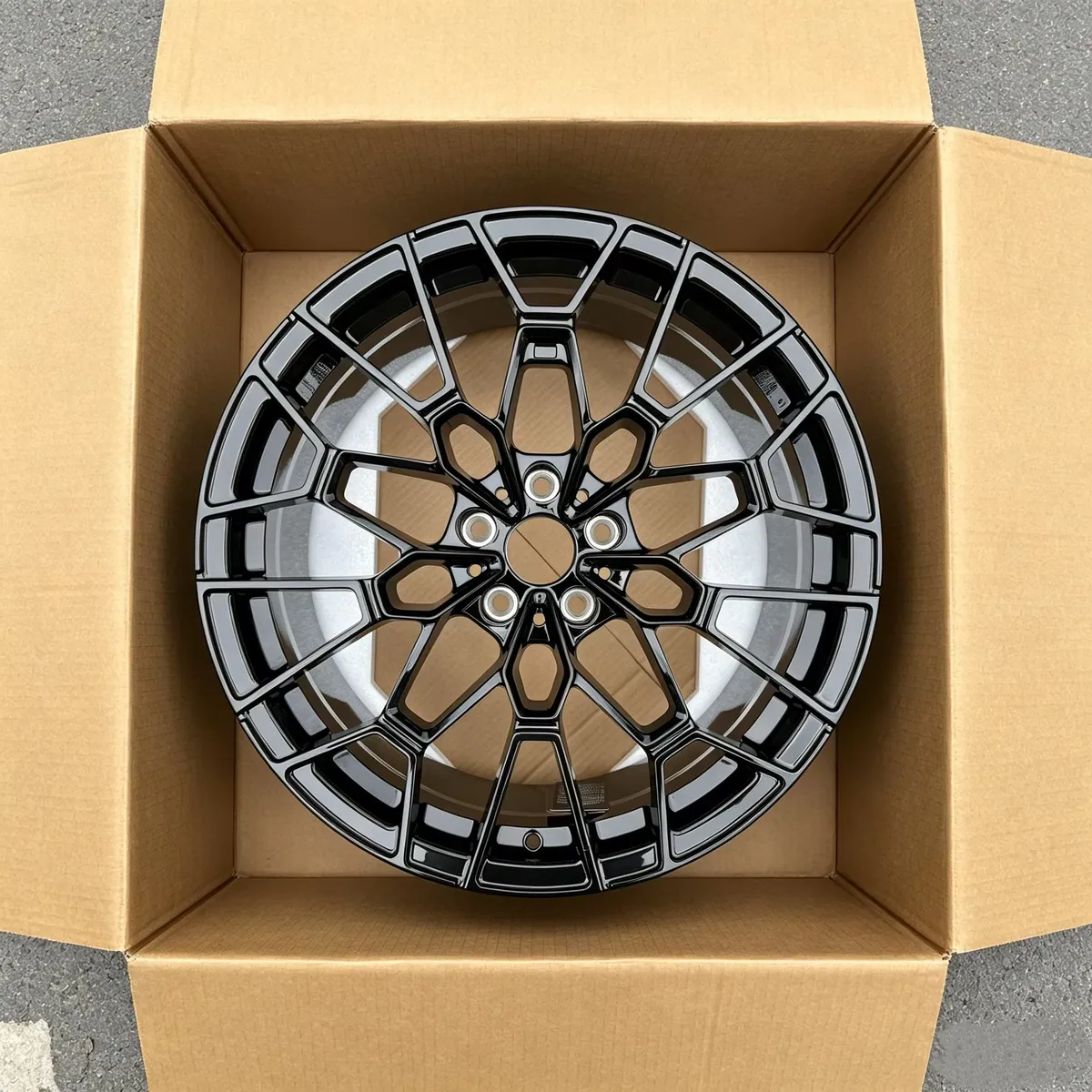 JG Forged Wheels Gloss Black Mesh Multi Spoke Concave Alloy Rims 5x112 5x114.3 5x120 for Sport Sedan EV Performance SUV forged wheel