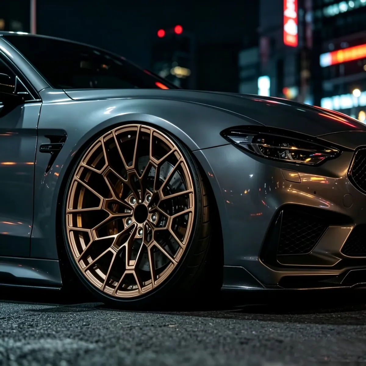 JG Forged Wheels Gloss Gold Multi Spoke Racing Alloy Rims 16 17 18 19 20 21 22 Inch 5x100 5x114.3 for BMW  Audi Tesla forged wheel
