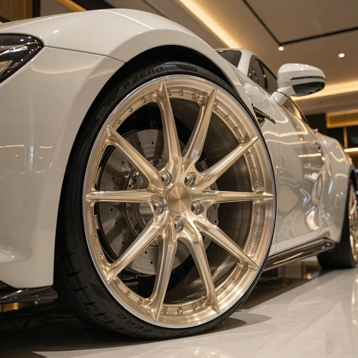 JG Forged Wheels Gold 16 17 18 19 20 21 22 Inch Multi Spoke 5x100 5x114.3 Brushed Finish Rims for Passenger Cars forged wheel