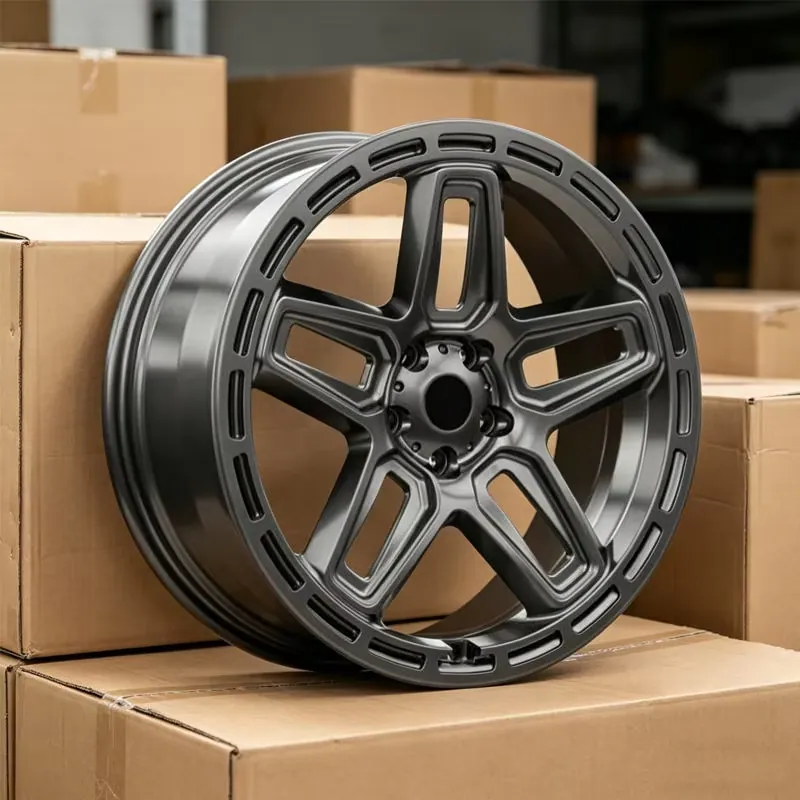JG Forged Wheel Gunmetal Grey Off-Road Beadlock Style 5 Spoke Alloy Rim 17-22 Inch 5x127 6x139.7 For Truck SUV Jeep Land Cruiser forged wheel