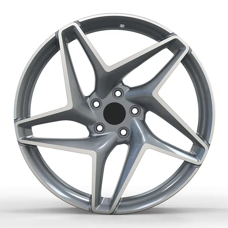 JG Forged Gunmetal Machined 5 Pointed Star Spoke Alloy Wheels 17-22 Inch 5x112 5x114.3 Sport Rims for Passenger Cars forged wheel
