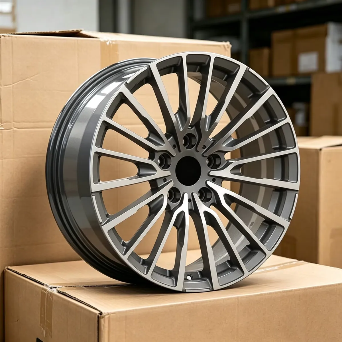 JG Forged Wheels Gunmetal Machined Face Multi Thin Spoke Alloy Rims 5x112 5x120 For BMW Mercedes Audi Luxury Sedan EV SUV forged wheel