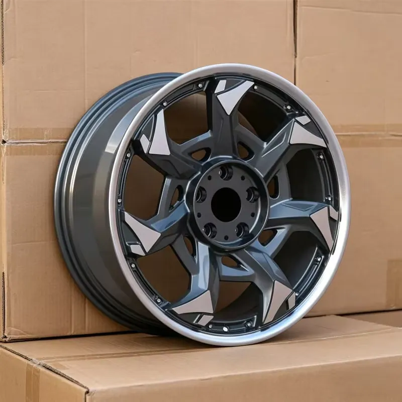 JG Forged Wheels Gunmetal Machined Two Tone 7 Spoke Off-Road Alloy Rims 6x139.7 5x127 for Jeep Toyota LC Ford Ranger SUV Truck forged wheel