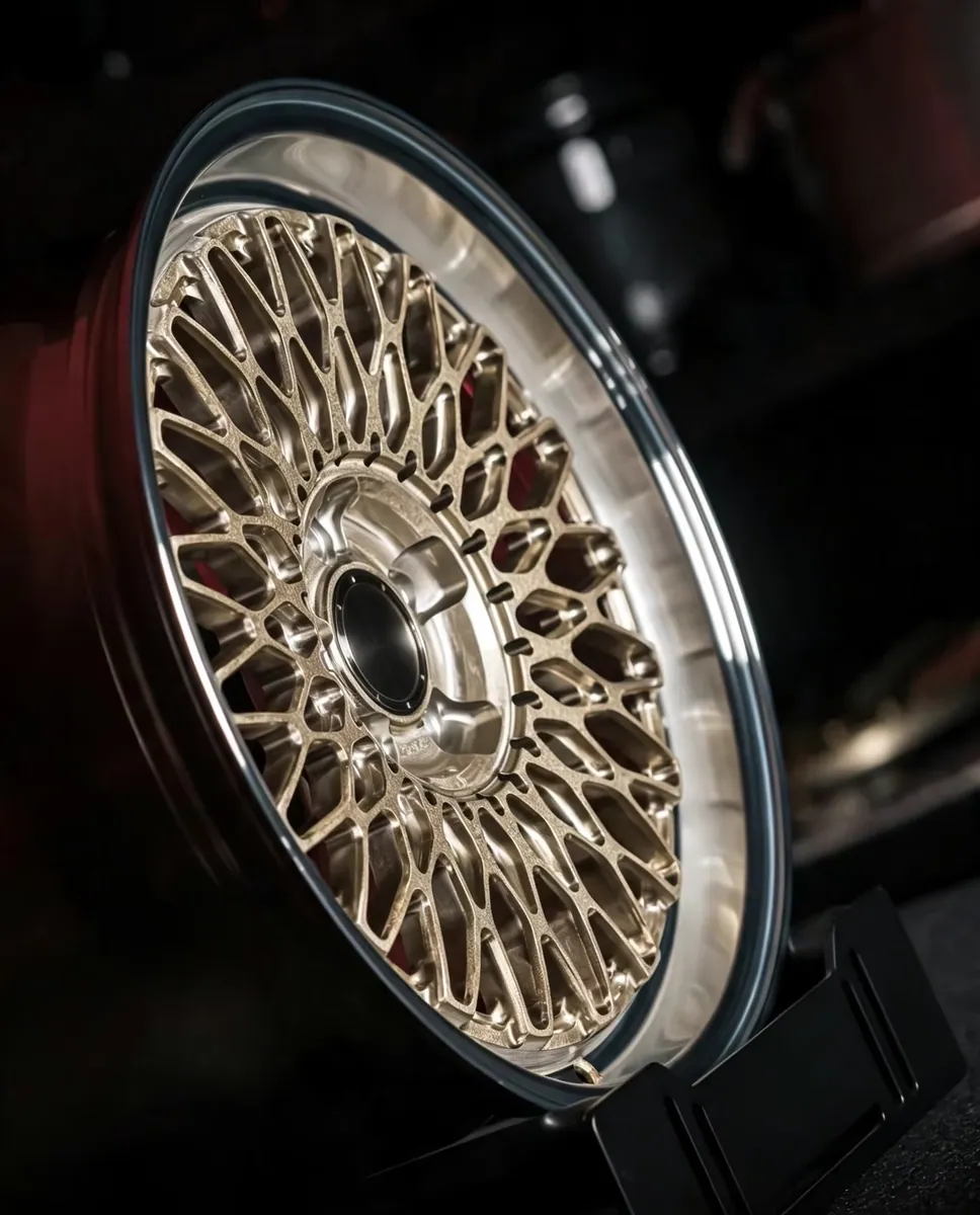 JG Forged Mesh Wheels Matte Bronze Spoke Polished Lip Classic RS Style Alloy Rims JDM HellaFlush Car Modification forged wheel
