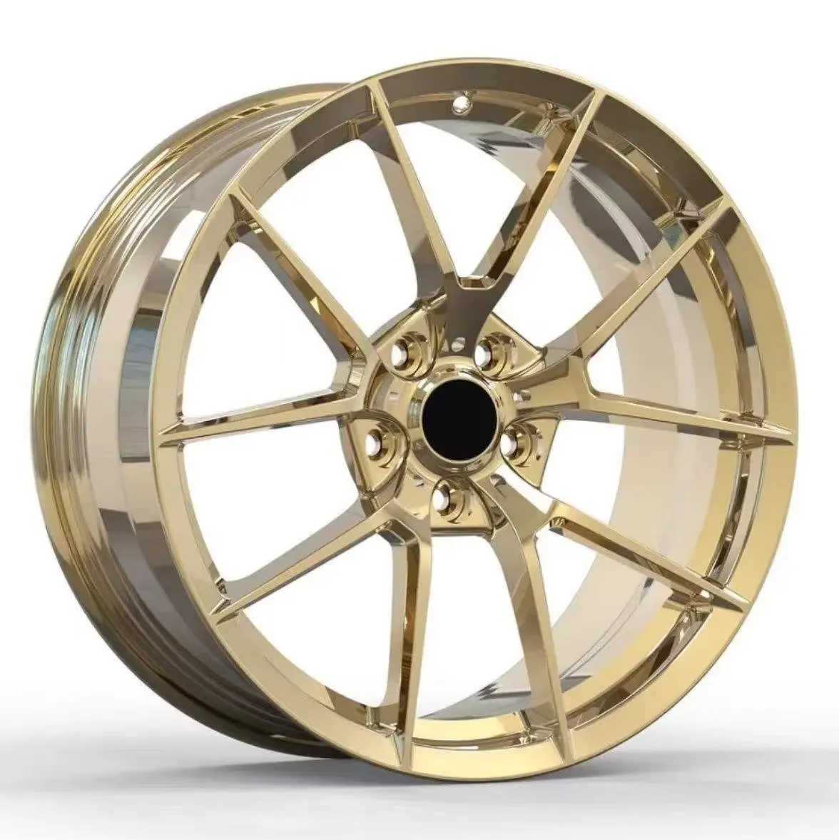 JG Forged Mirror Gold Y Multi Spoke Alloy Wheels 17-22 Inch 5x112 5x114.3 5x120 Luxury Performance Rims for Passenger Cars forged wheel