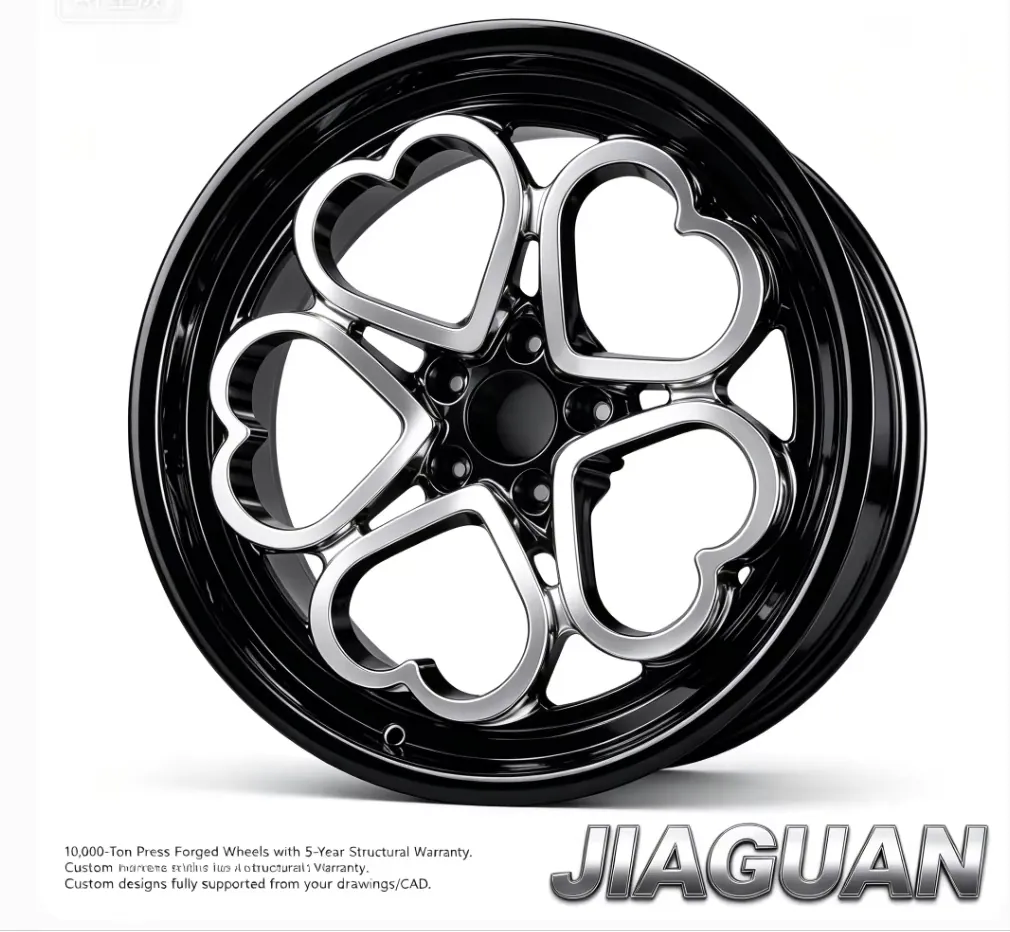 JG Forged Wheels New Style Heart-shaped 16inch 6.5j 4X100 ET35 Polished Five Spoke Rose Red Alloy Wheel for Passenger Car — JG forged wheel