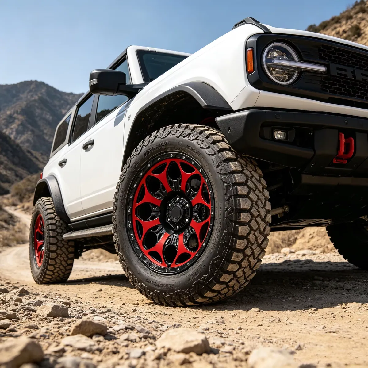 JG Forged Rims PCD 6x139.7 18-26 Inch Custom ET Black Red Rivet Beadlock Ring Petal Spoke  Off-Road Wheels for Prado F150 BJ40 forged wheel