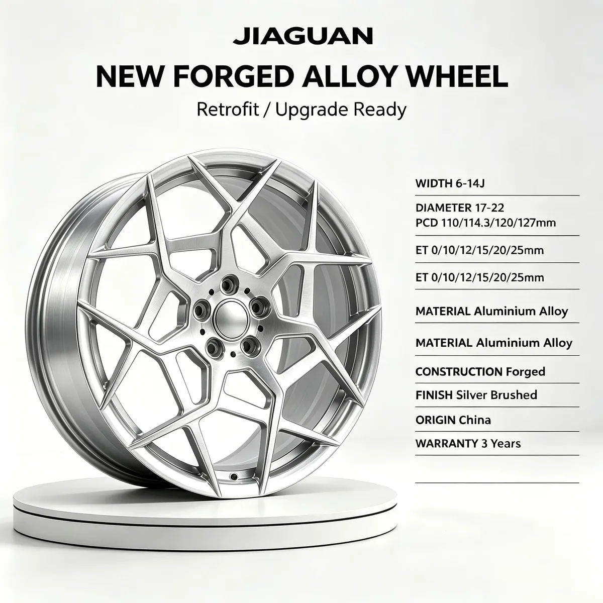 JG Forged Polished Finish Wheels Silver Mesh Design Racing Alloy Rims 16 17 18 19 20 21 22 Inch 5x100 5x114.3 for Passenger Cars forged wheel