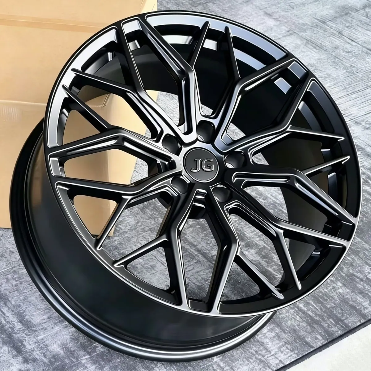 JG Gloss Black Machined Face Forged Aluminum Wheels Car Rims 18 19 20 21 Inch for Audi BMW Mercedes JWL VIA Certified forged wheel
