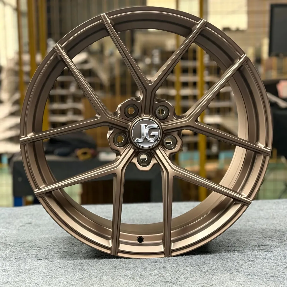 JG High Strength Anti-Fatigue One Piece Forged Wheel Rims Matte Bronze Powder Coated Split Five Spoke Deep Dish Concave Rims Fit — JG forged wheel