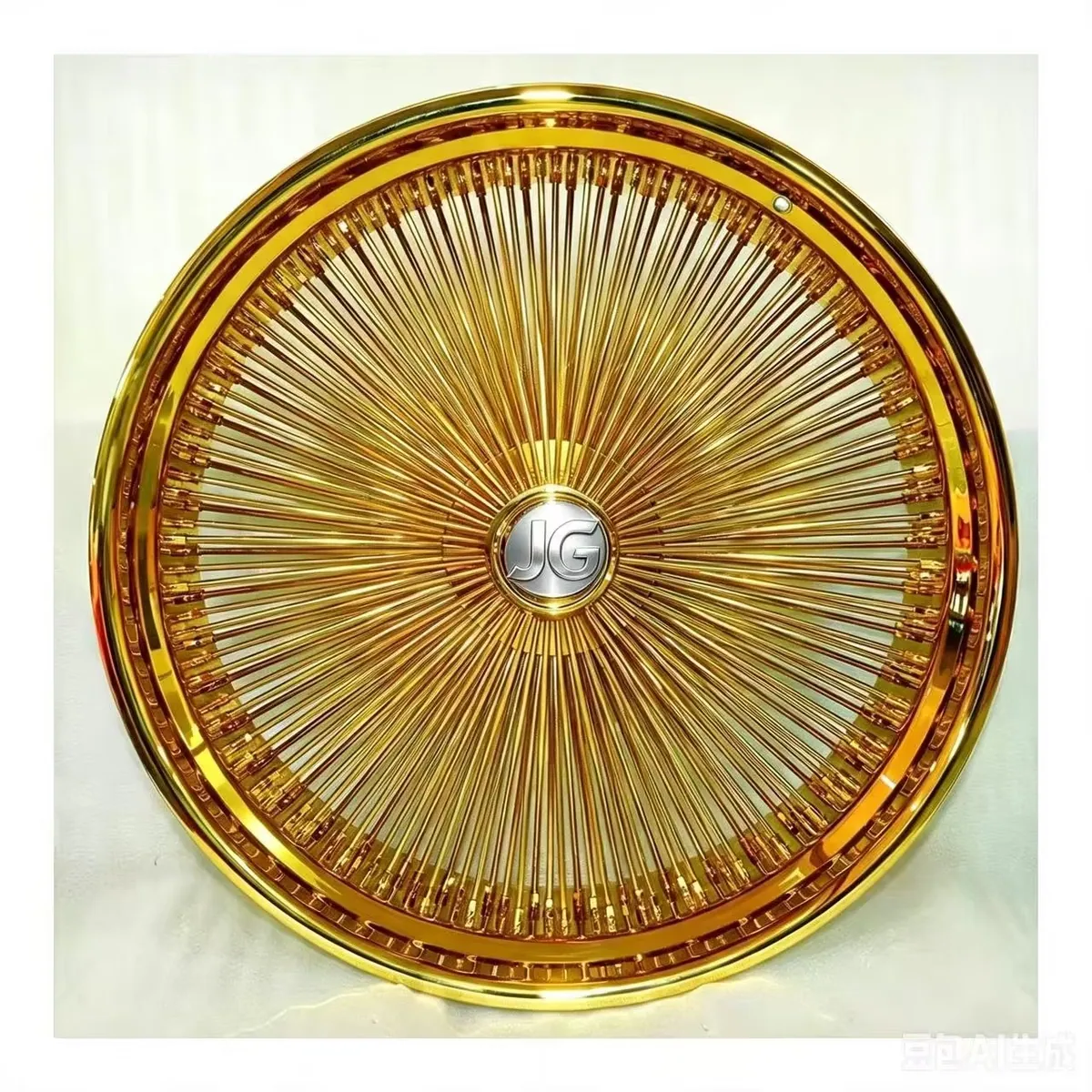 JG High Strength Custom Forged Wheel Rims Full Gold Plated Ultra Thin Multi Wire Spoke Flat VIP Design Fit for Retro Luxury Car forged wheel