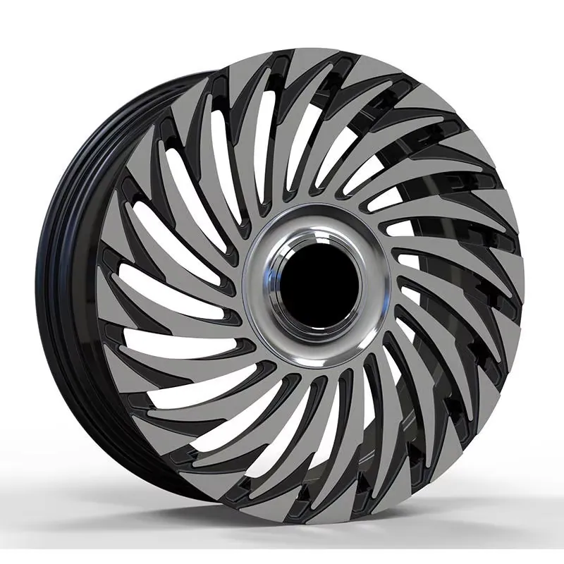 JG Machined Silver Gloss Black Swirl Turbine Multi Spoke One Piece Forged Alloy Wheels EV Sedans MPV Daily Car Tuning forged wheel