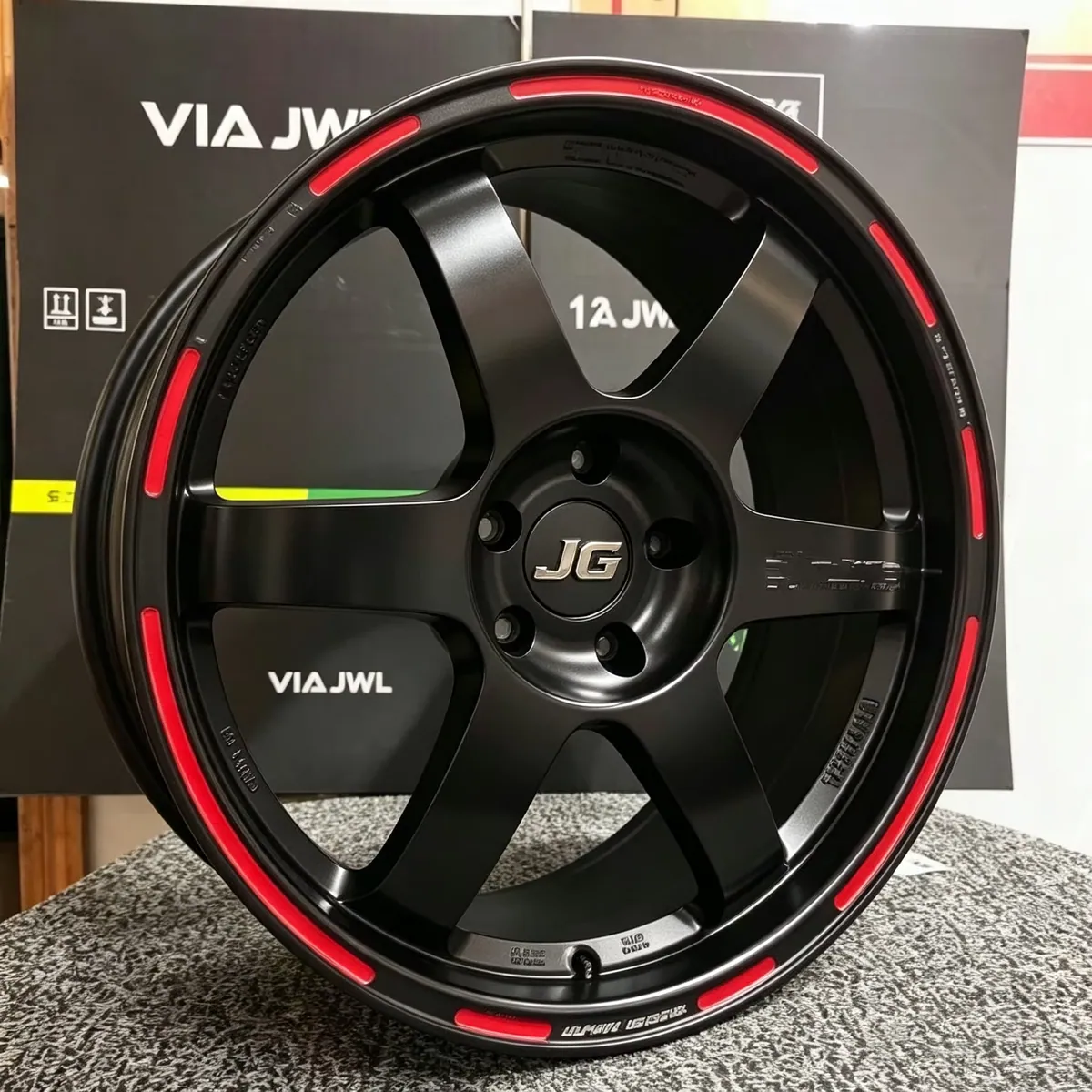 JG Matte Black Forged Alloy Wheels 6 Spoke Deep Concave JDM Style Car Rims 18 19 20 Inch for Performance Sedan JWL VIA Certified — JG forged wheel