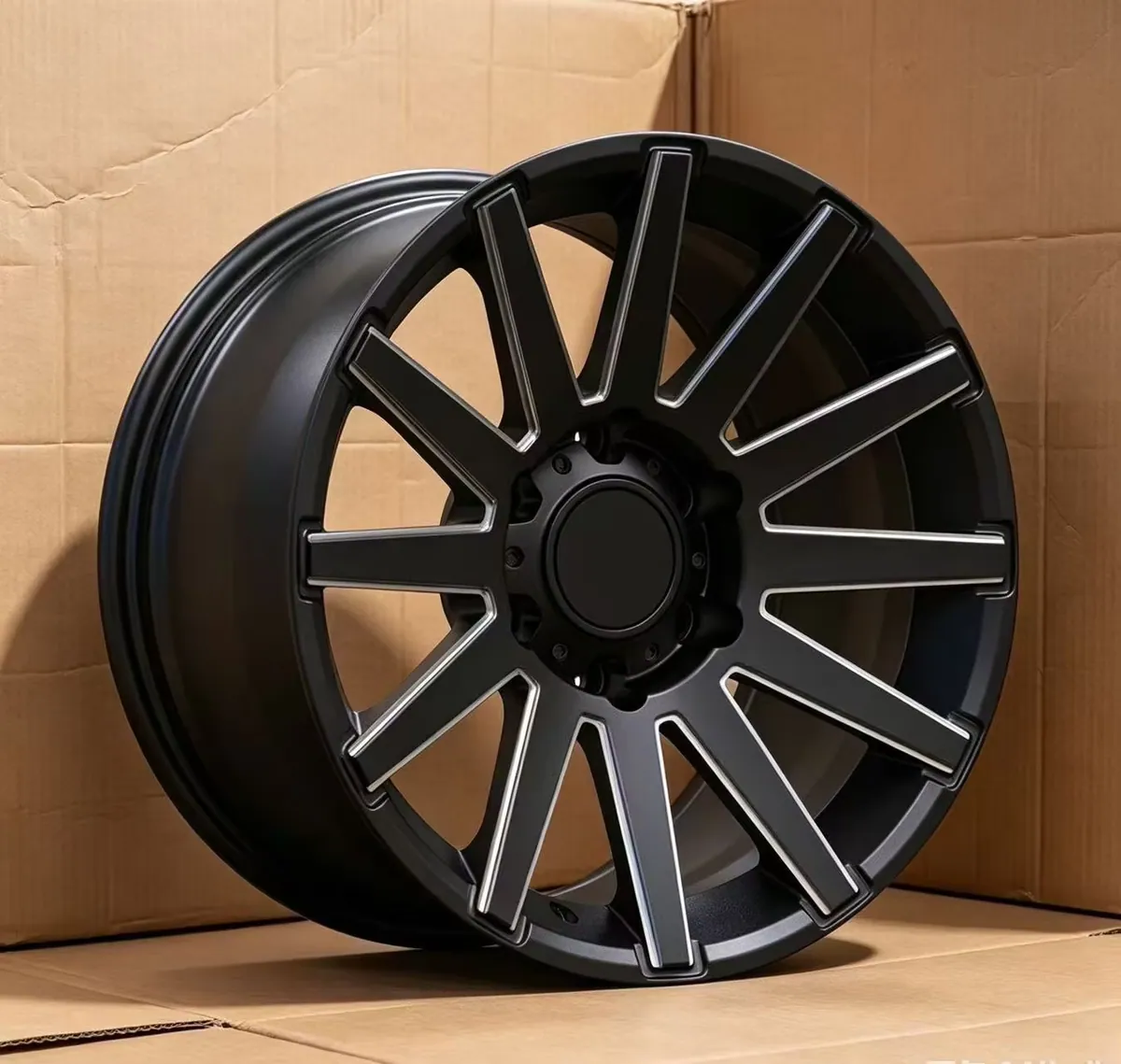 JG Matte Black Machined Edge Multi Spoke Concave Offroad Forged Wheels for Universal Pickup SUV Offroad Refit Upgrade forged wheel