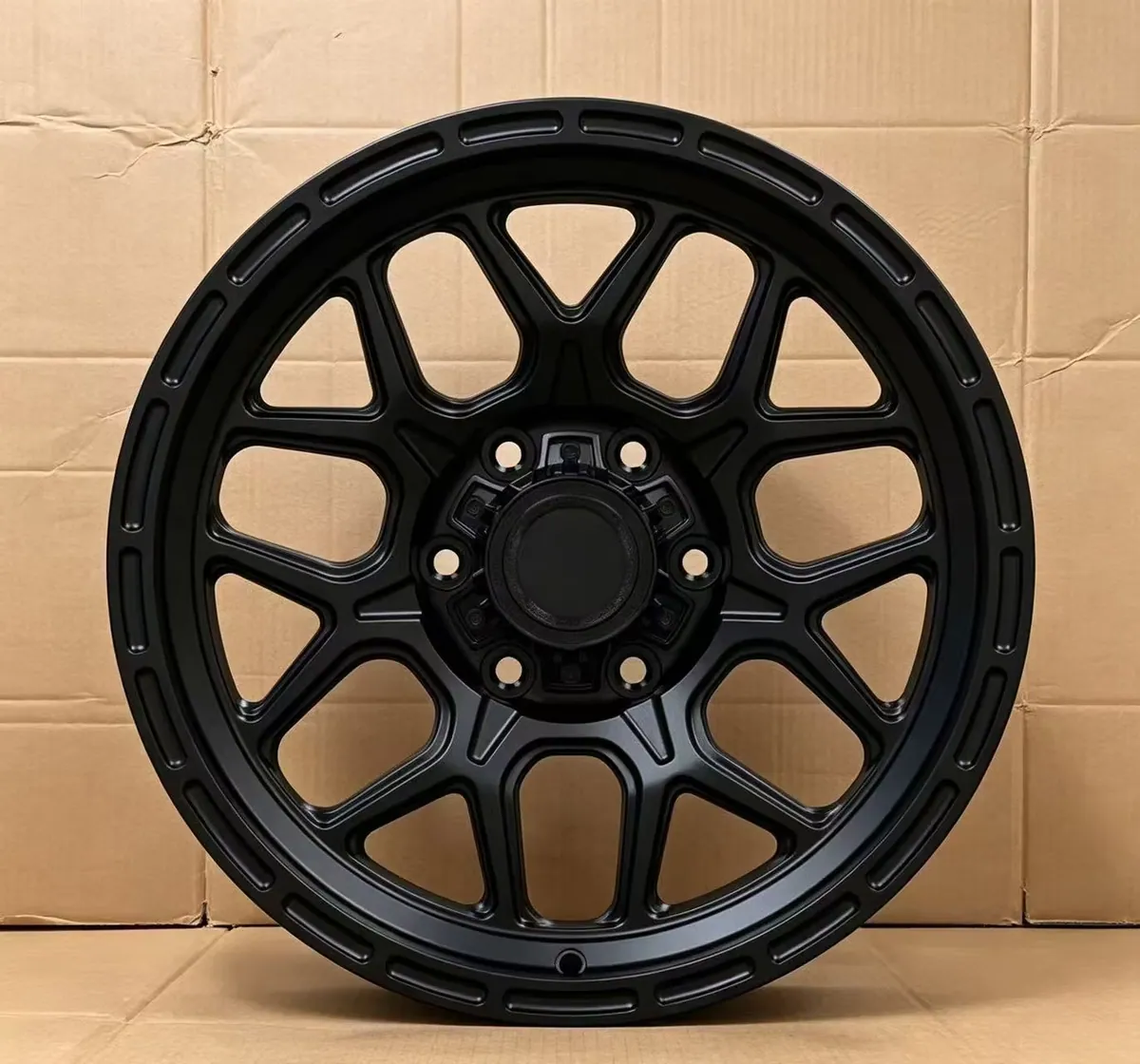 JG Matte Black Polygonal Hollow Multi Spoke Offroad One Piece Forged Wheels for Universal 4x4 Offroad Pickup SUV Refit Upgrade forged wheel