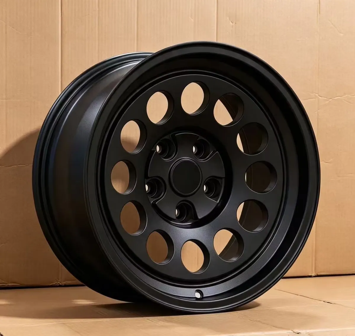 JG Matte Black Round Hole Mesh Deep Dish Retro Forged Wheels for Universal Retro Vehicle 4WD Offroad Refit Upgrade forged wheel