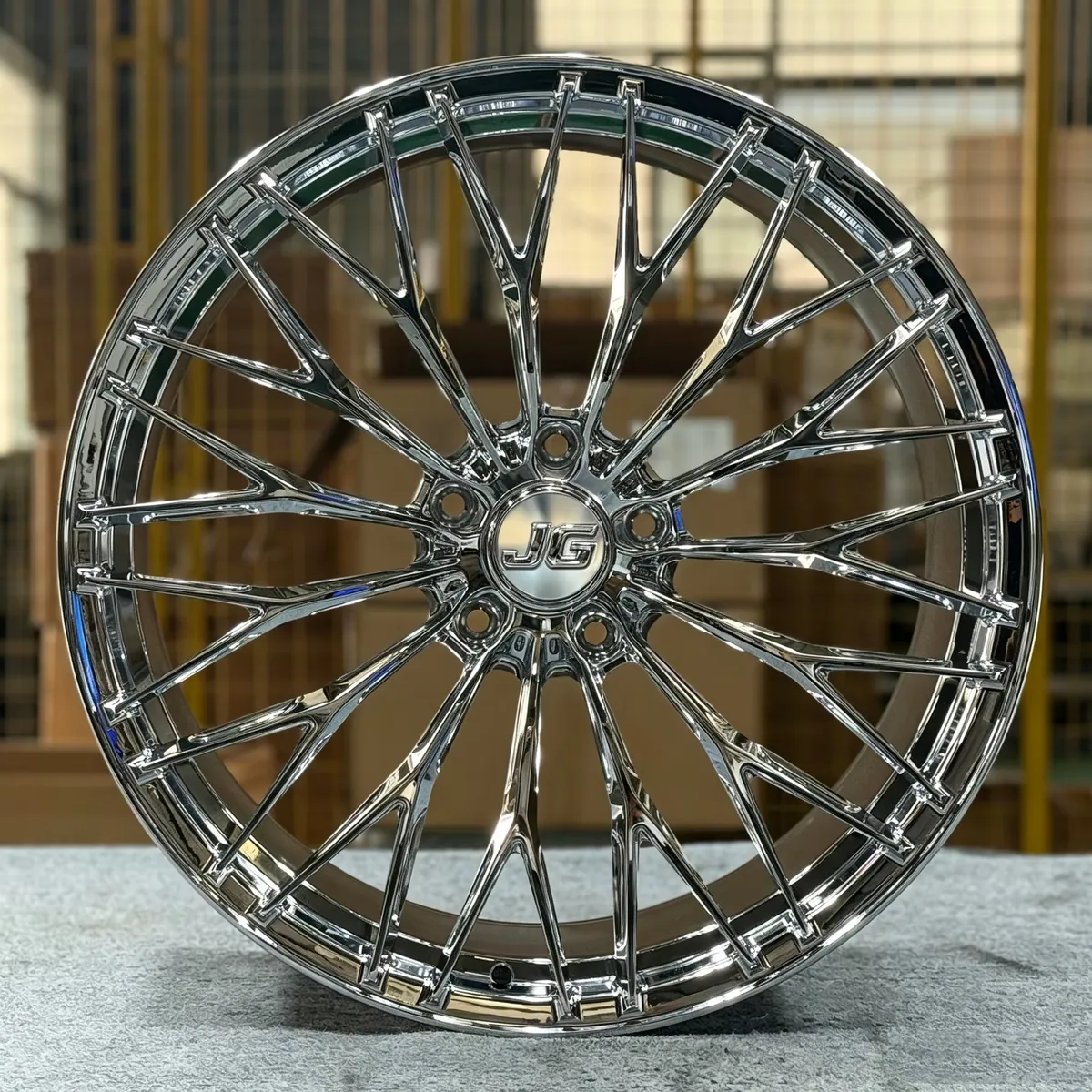 JG Mirror Polishing Multi Y-Spoke Monoblock Forged Alloy Wheels 17-22 Inch 5x112 5x120 for BMW Audi Mercedes Tesla forged wheel