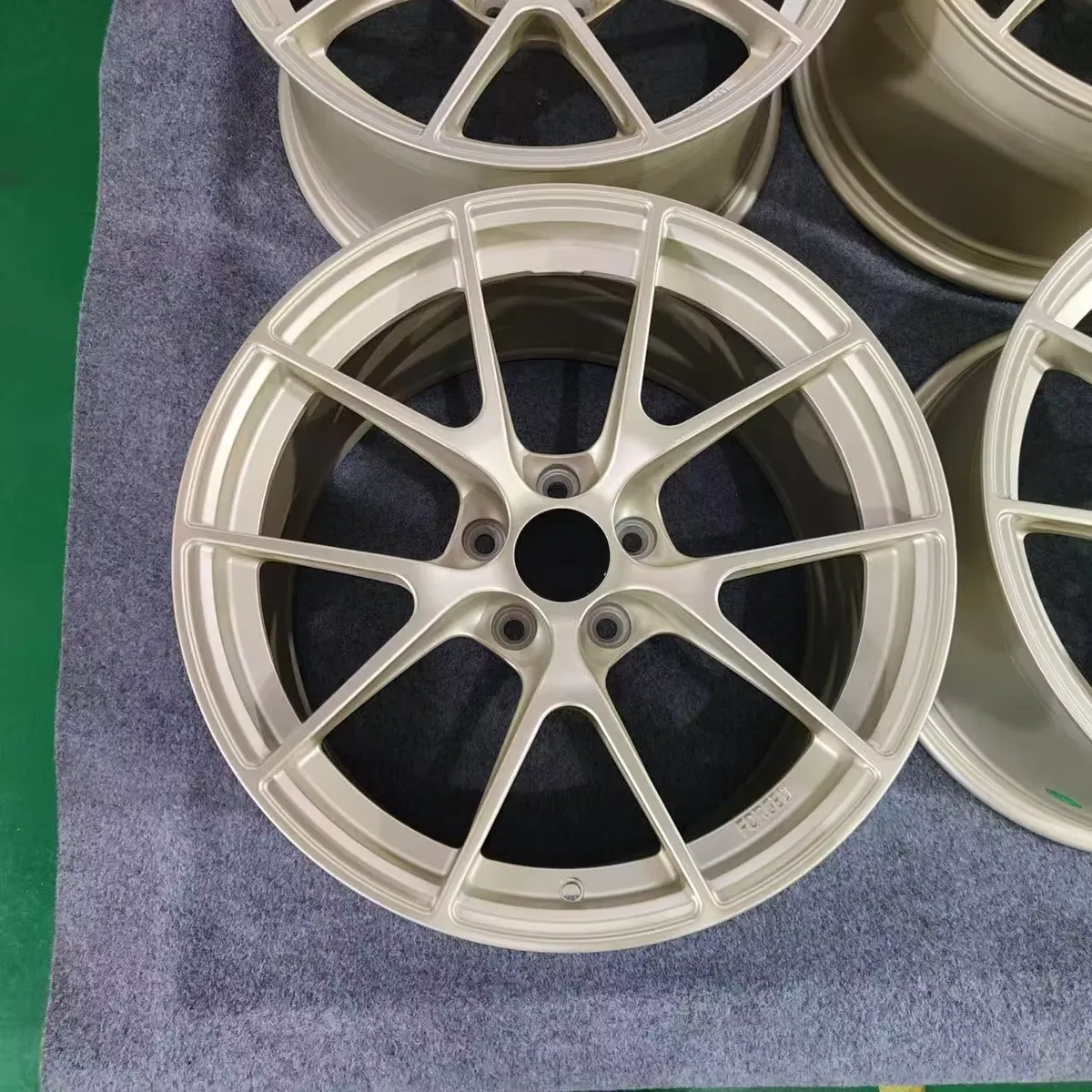JG Monoblock 10 Spoke Y-Shape Forged Wheels Satin Champagne Gold Premium Alloy Rims for Sedan & Electric Vehicles forged wheel