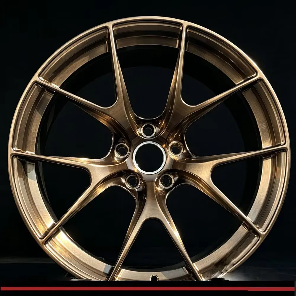 JG Monoblock 5 Spoke V-Blade Forged Wheels Brushed Bronze Premium Alloy Rims for Performance & Luxury Vehicles for Sports Car — JG forged wheel