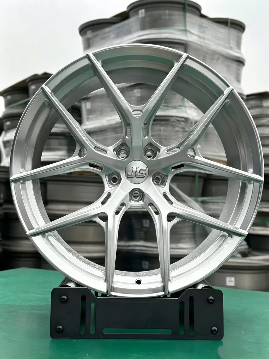 JG Monoblock Brushed Silver Forged Alloy Wheels 5 Spoke Car Rims17-22 Inch 5x112 5x120 for BMW Mercedes Audi Tesla Toyota Honda forged wheel