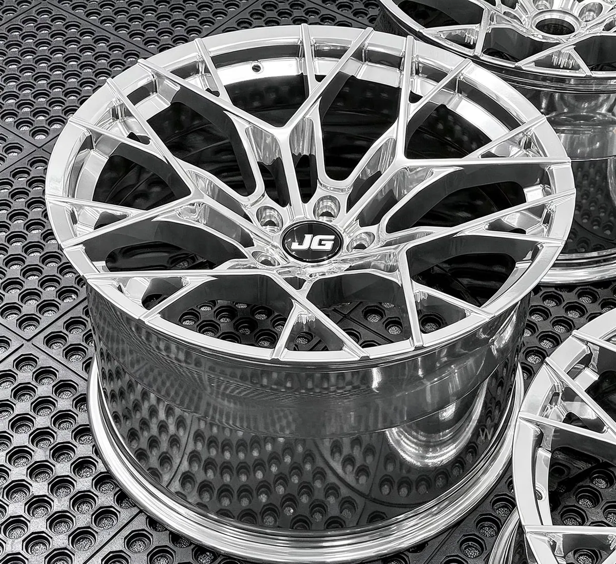 JG Monoblock Full Polished Y-Spoke Forged Alloy Wheel 17-22 Inch 5x112 5x120 for BMW Audi Mercedes Tesla Honda SUV EV Tuning Car forged wheel