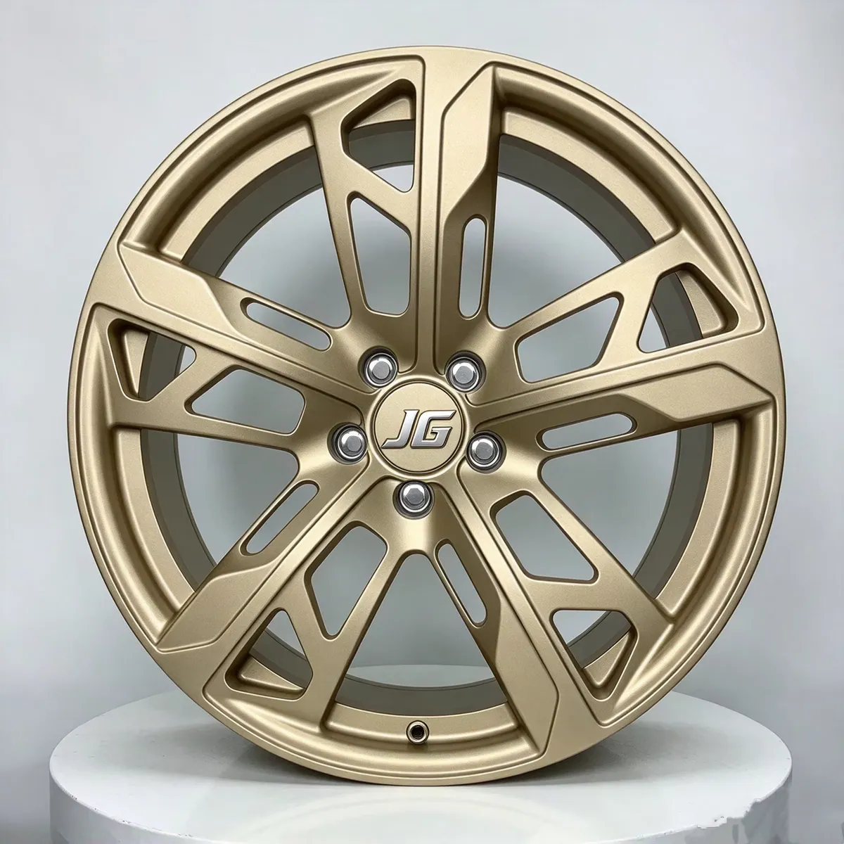 JG Monoblock Hollow Split 5 Spoke Forged Wheels Matte Gold Sport Alloy Rims for Daily Driving & Performance Tuning forged wheel