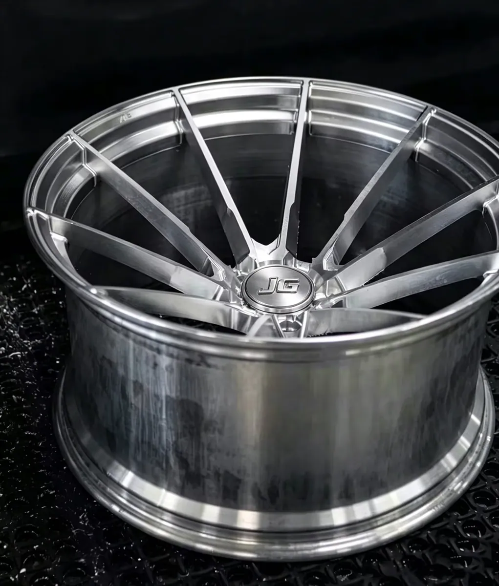 JG Monoblock Raw Brushed Silver Forged Wheels Deep Concave Alloy Rims 17-22 Inch 5x112 5x120 for BMW Audi Mercedes Tesla forged wheel