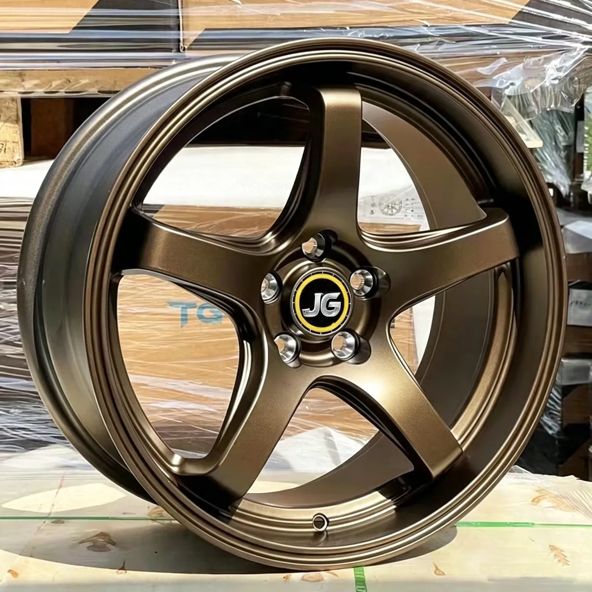 JG One Piece Forged Alloy Wheels 5 Spoke Bronze Powder Coating  For Japanese & European Racing Vehicle Aftermarket Rims forged wheel