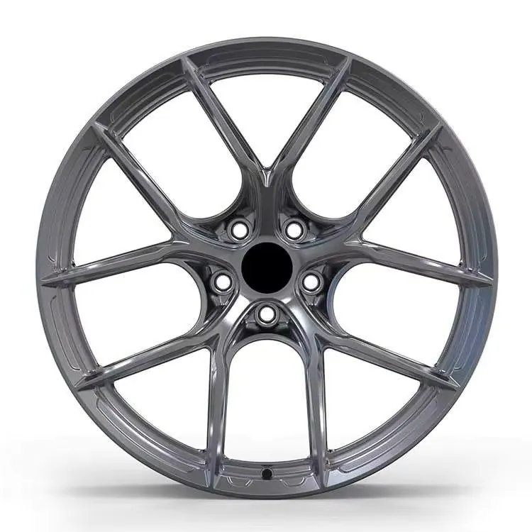 JG One Piece Forged Alloy Wheels, Full Polished Silver Multi Twin Spoke Concave Performance Replacement Rims Fit  Audi Mercedes — JG forged wheel