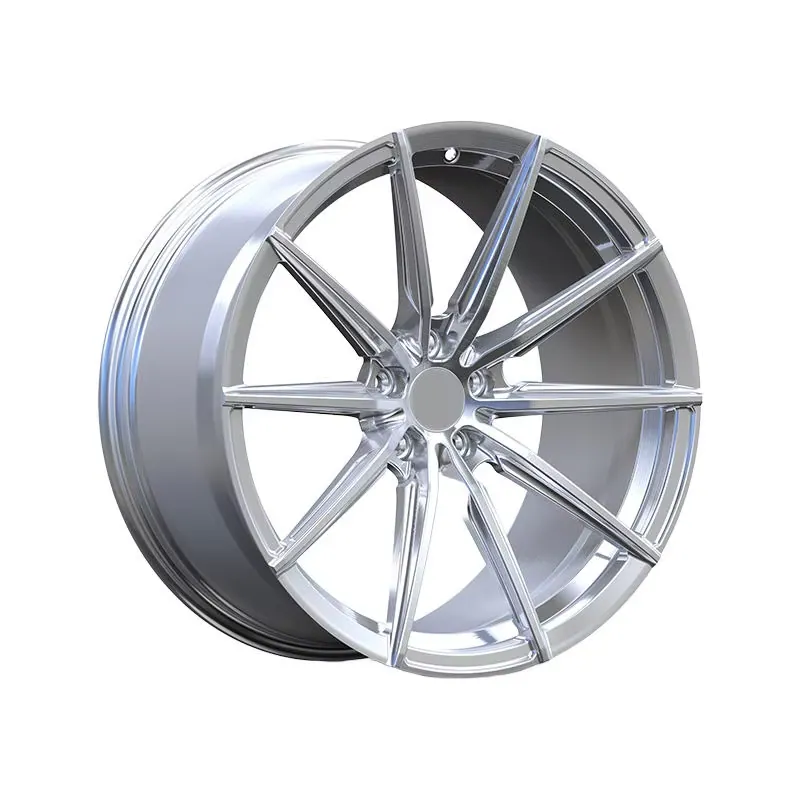 JG One Piece Forged Fully Polished High Gloss Silver Premium Concave Multi Spoke Car Alloy Wheels for Auto Tuning  Driving forged wheel
