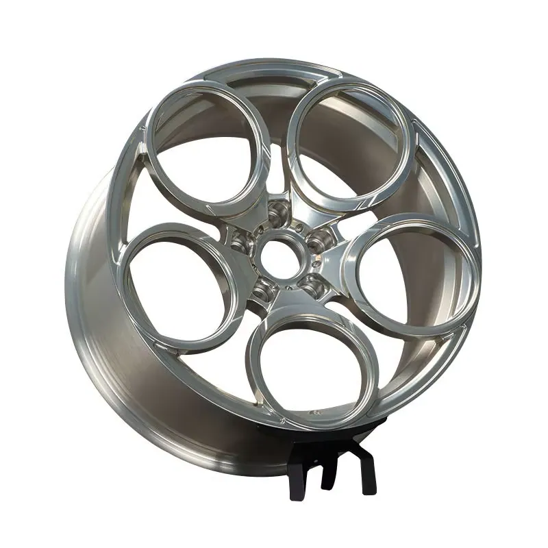 JG One Piece Monoblock Forged Wheels Full Brushed Machined Silver 18 19 20 21 22 Inch 5 Circle Design Alloy Rims for Sports Car forged wheel