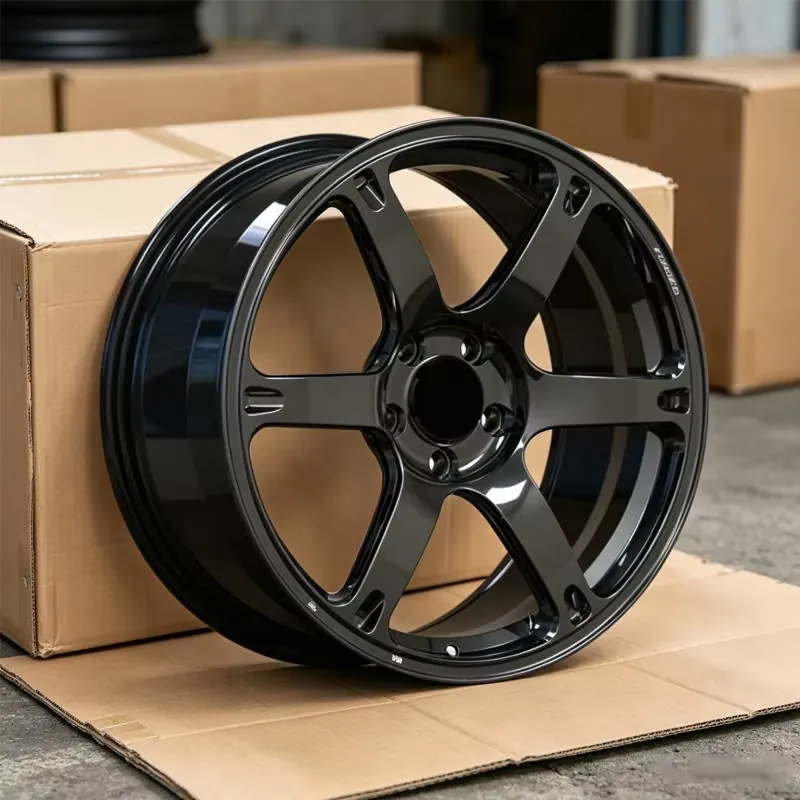 JG One-piece Forged Wheels Gloss Black 6 Spoke Racing Alloy Rims 17 18 19 20 21 22 Inch 5x100 5x114.3 for Passenger Car forged wheel