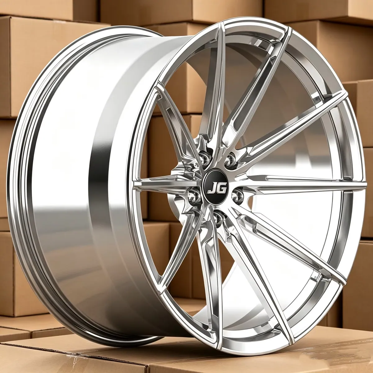 JG  One-piece Polished Forged Alloy Wheels 17-22 Inch  5x112 5x114.3 5x120 Rims for BMW Mercedes Audi Tesla Toyota Honda Sedan forged wheel