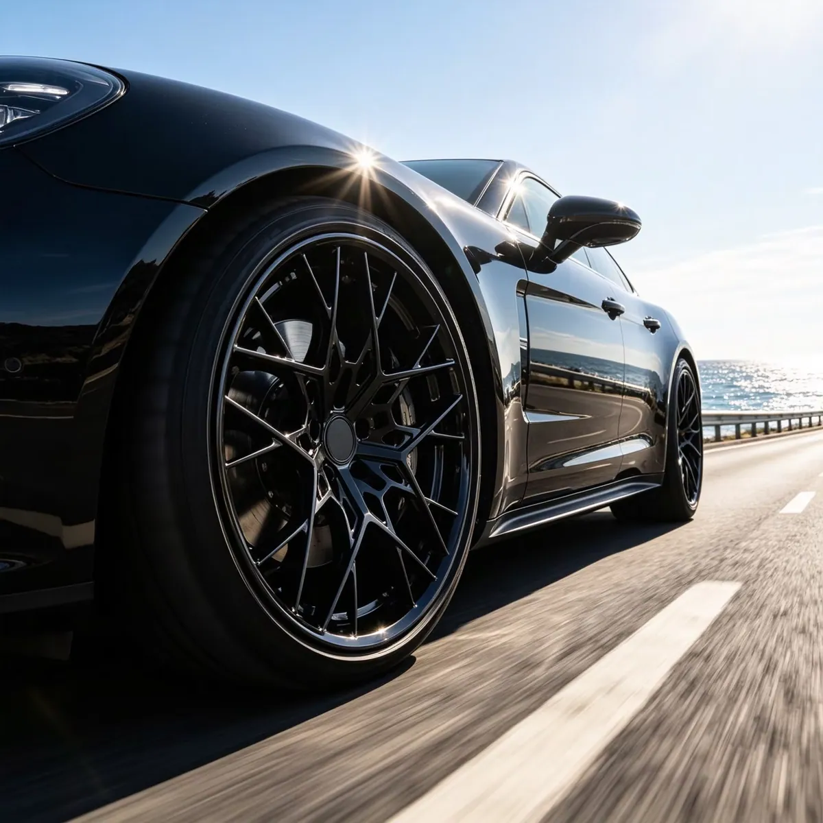 JG  PCD 5x112 5x114.3 5x120 Custom Forged Wheels Passenger Car Wheels Integral Gloss Black Car Wheels Rims forged wheel
