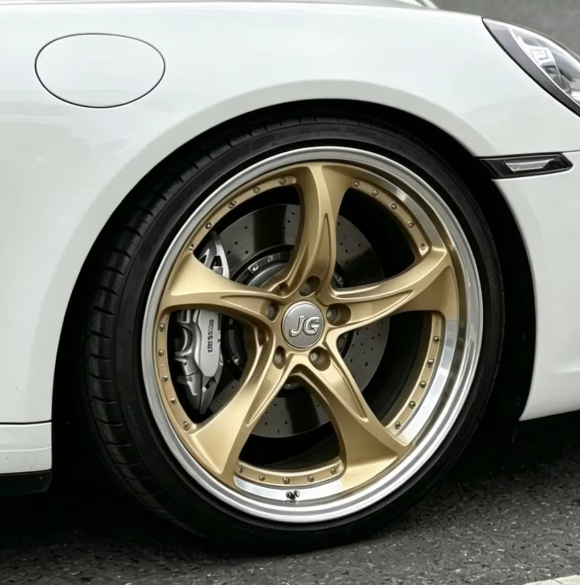 JG Stance Tuning Two Piece Forged Alloy Wheels Matte Gold Polished Lip 19 20 21 22 Inch Car Rims for Coupe Sport Sedan — JG forged wheel