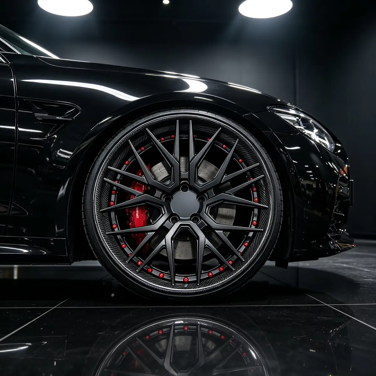 JG T6061-t6 2-piece Matte Black Carbon Fiber Wrapping Aluminum Alloy  Forged Wheels Custom Oem Odm Car Rims forged wheel
