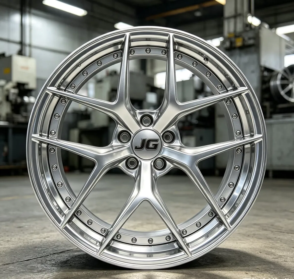 JG Two Piece Forged Wheels 6061-T6 Aluminum 5 Y Spoke Beadlock Rivet Design Full Machined Deep Dish for Performance Car Tuning forged wheel