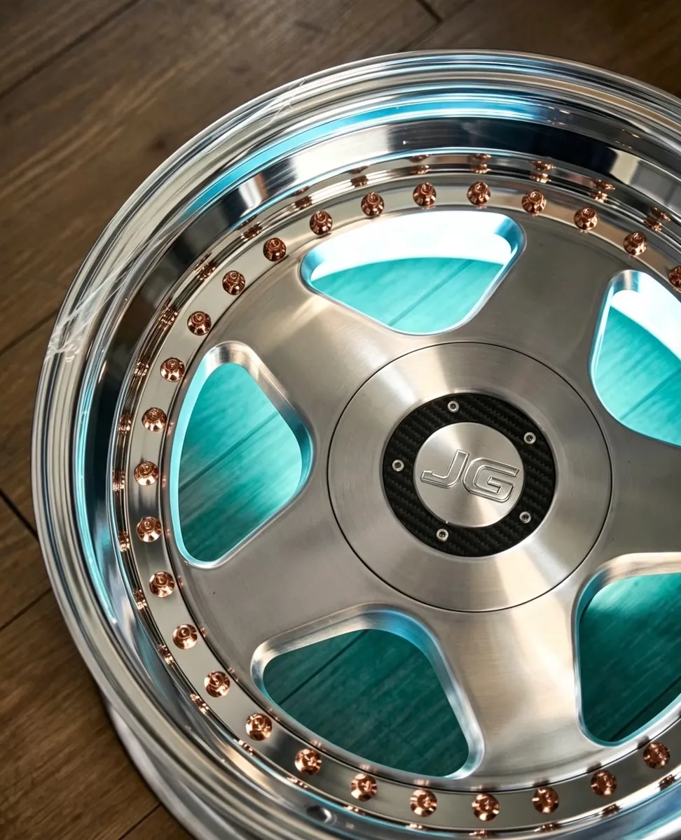 JG Two Piece Forged Alloy Wheels Brushed Face Polished Barrel Full Parameters Customizable Stance Modification Rims forged wheel