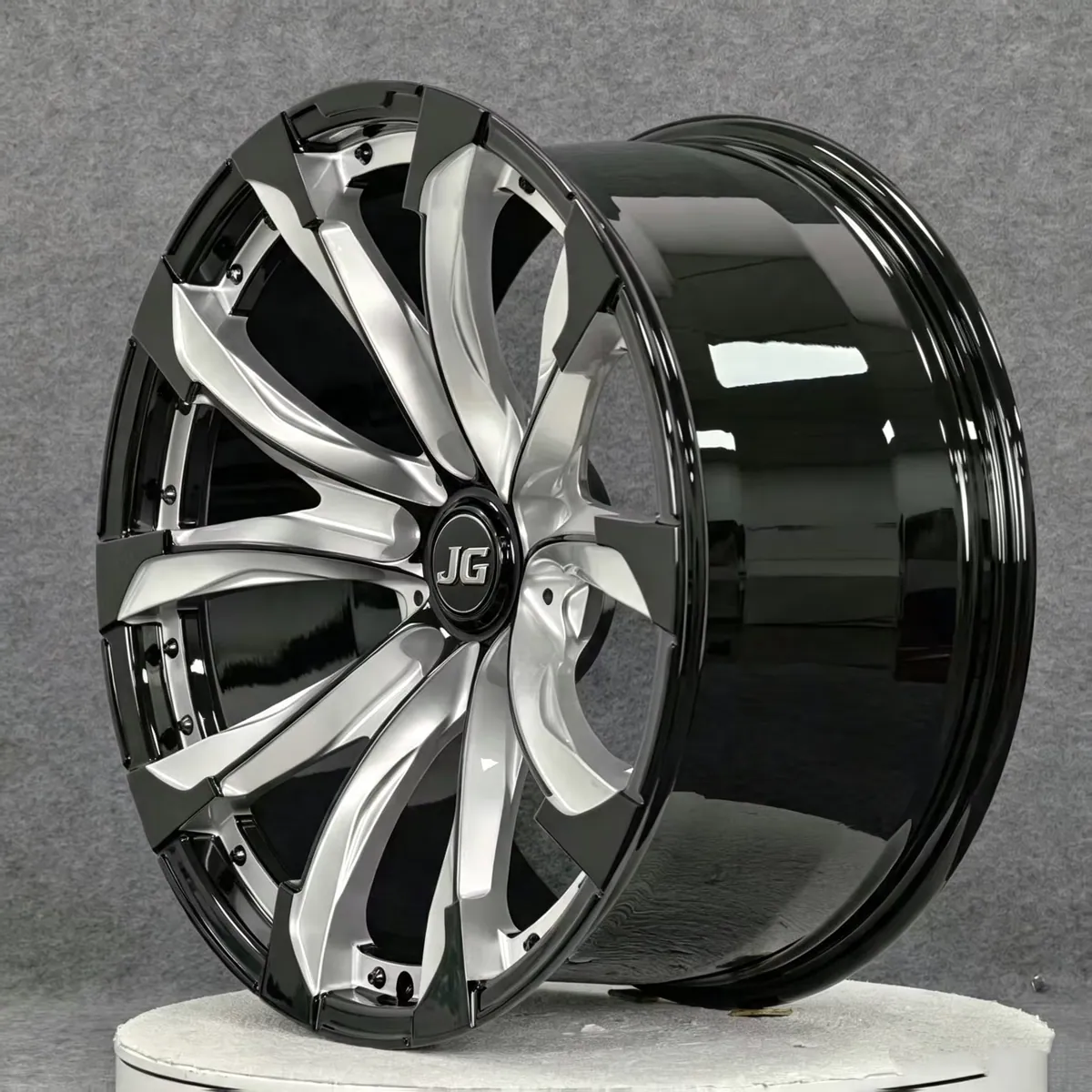 JG Two-Piece Forged Five-Spoke Black Alloy Wheels 17-22 Inch PCD 5x112 5x120 for BMW Mercedes-Benz Audi SUV Sedan Tuning Rims forged wheel