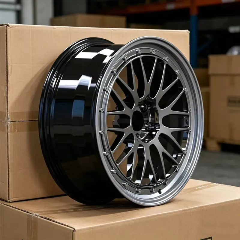 JG Two-Piece Forged Wheels Gloss Black Barrel Multi Grey Spoke Riveted Lip Alloy Rims 17-22 Inch 5x112 5x114.3 for Passenger Car forged wheel