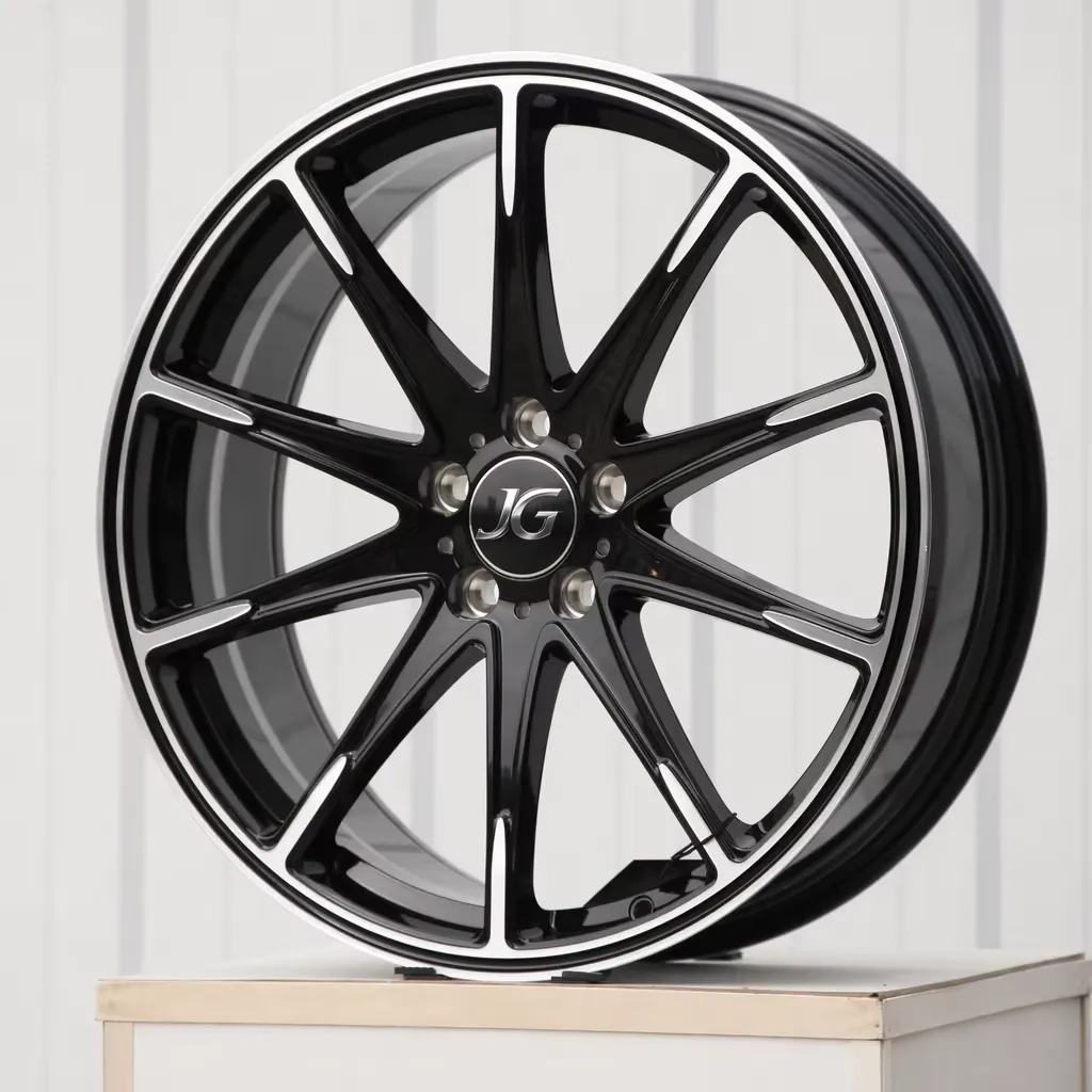 JG119001 Factory 5 Hole Forged Wheel-rims Gloss Black CNC Machined Face Concave Monoblock Wheels for Japanese European Sedans forged wheel