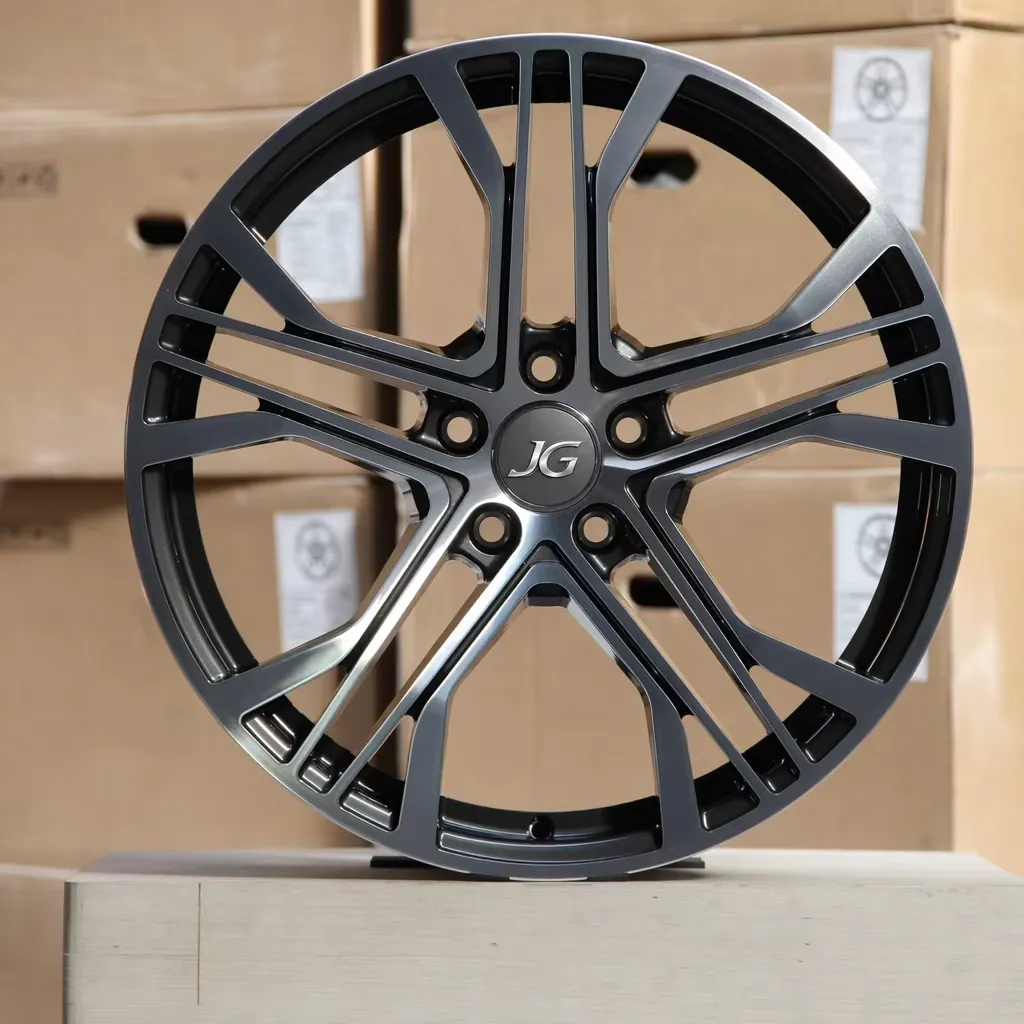 JG119004 Custom Monoblock Forged Wheel-rims Matte Gunmetal Machined Five Spoke Concave Alloy Rims for Audi BMW Toyota Cars — JG forged wheel