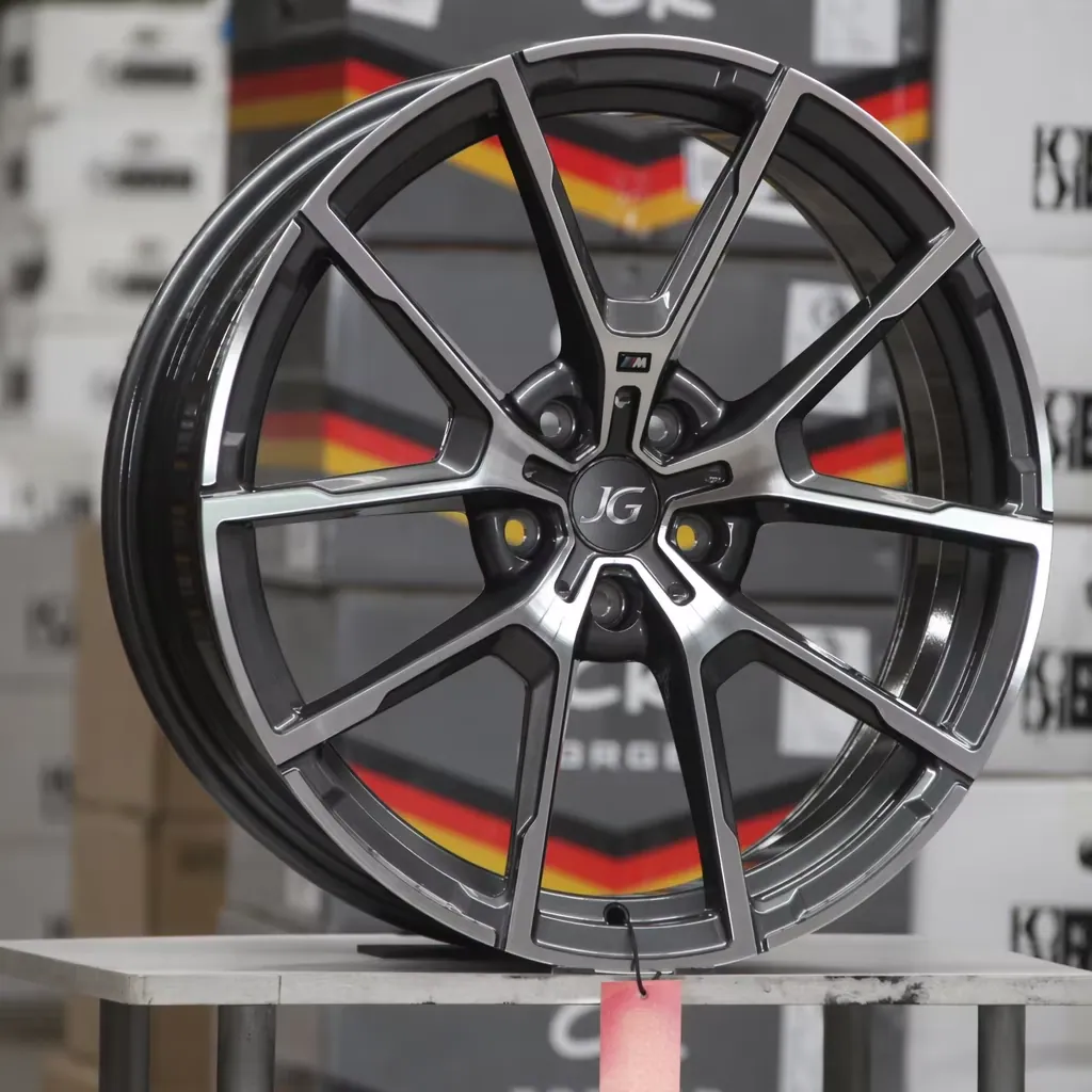 JG119009 Gloss Black Diamond Cut Y Five Spoke One Piece Forged Rims 17-22 Inch Alloy Passenger Car Wheels for BMW JWL VIA DOT forged wheel