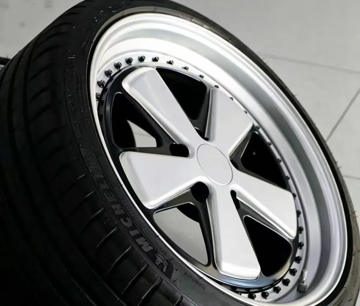 JGForged Wheels 4 Spoke Vintage Style Machined Silver Face Polished Lip 17 18 19 Inch Retro Classic Car Alloy Rims Stance Tuning forged wheel