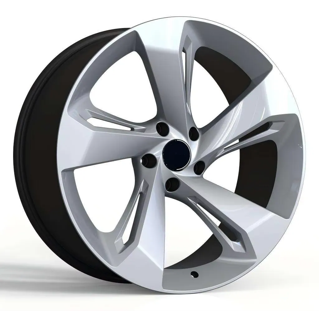 One Piece Monoblock Forged Wheels Gloss Silver Machined Face 18/19/20/21 Inch 5 Double Spoke Blade Alloy Rims for Luxury Sedan forged wheel